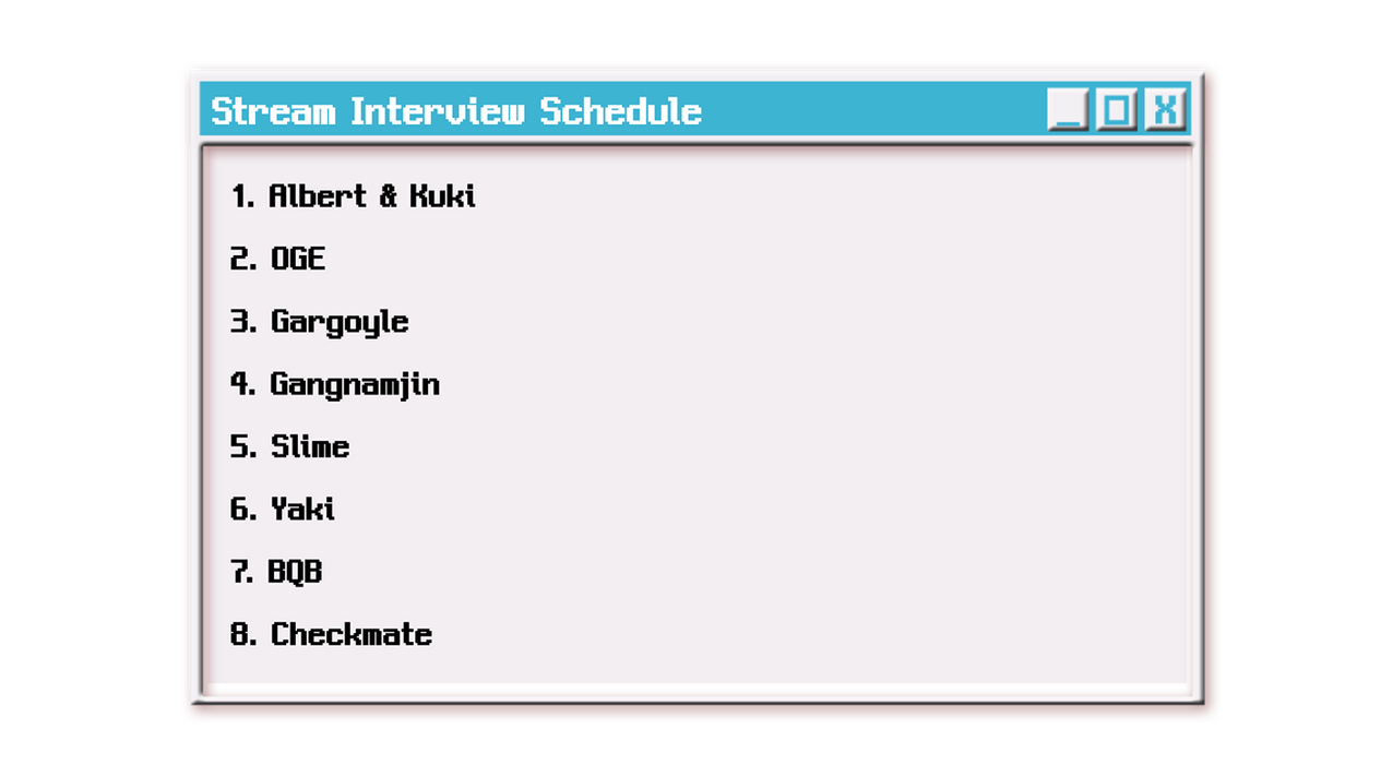 Stream Interview Schedule